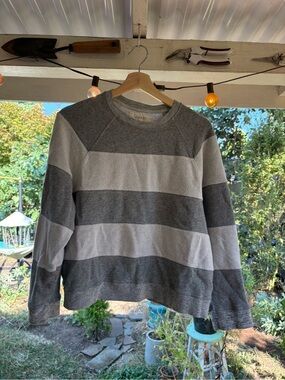 Striped Gray Crewneck Sweater - Women’s Small / 0